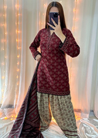Zarqaa Pret Farshi Shalwar 3 Piece Dhaga Pret