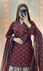 Zarqaa Pret Farshi Shalwar 3 Piece Dhaga Pret