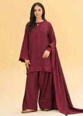 Maroon Rose Blossom 3 Piece