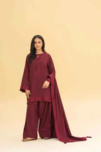 Maroon Rose Blossom 3 Piece
