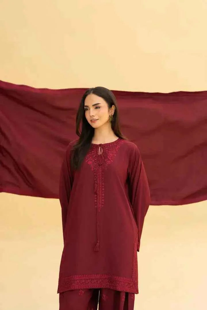 Maroon Rose Blossom 3 Piece